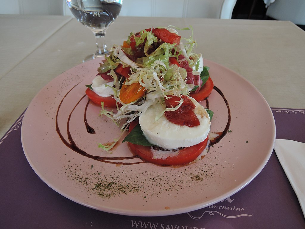 Buffalo mozzarella and salad