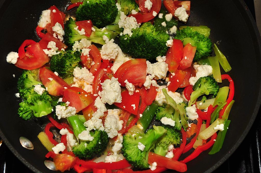 Feta cheese on salad